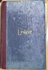 The Ledger measurers 23.5cm x 15.5cm is mid-grey in colour with a maroon spine. &ldquo;Ledger&rdquo; is written in gold lettering in the center of the front cover.