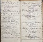 Lefthand page entitled "Cows" is Inside page 3. The righthand page is AB1, it contains names and addresses of companies he had contact with.
